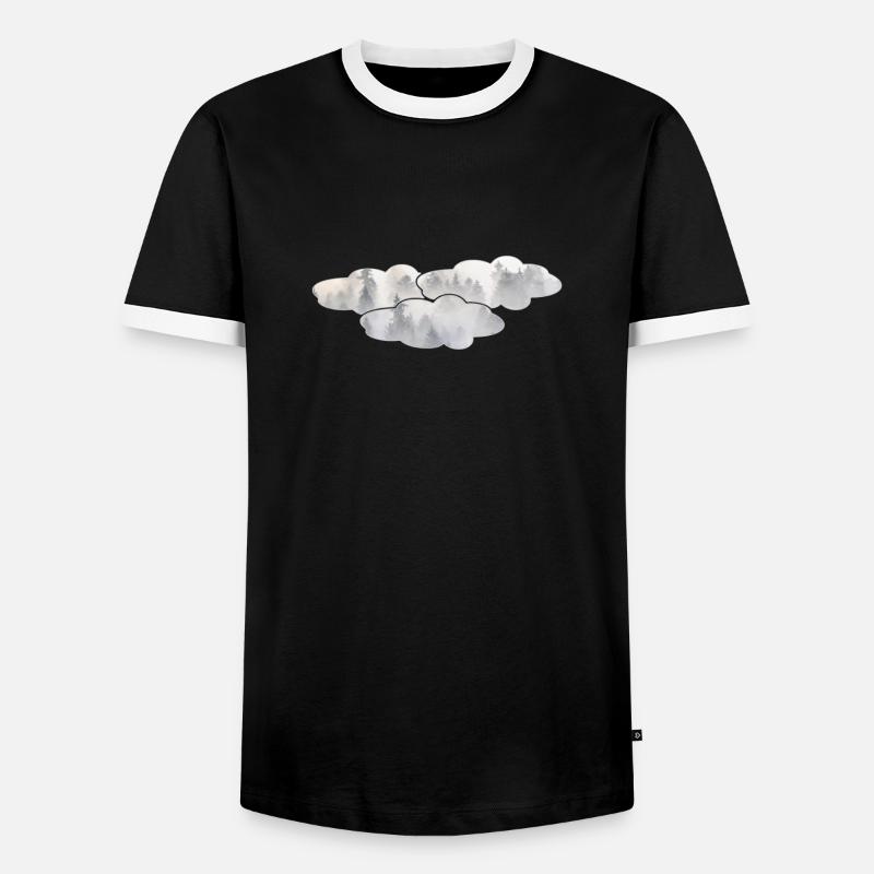 Clouds - Men's Ringer Shirt - black/white