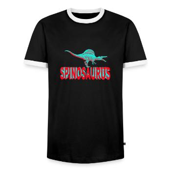 Dinosaurier Spinosaurus - Männer Kontrast-T-Shirt - Schwarz/Weiß - Vorne - AI Model Female 172 light (172cm) & AI Model Male 178 light (178cm)