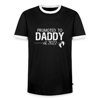promu papa 2022 - T-shirt contrasté Homme - noir/blanc - Devant - AI Model Female 172 light (172cm) & AI Model Male 178 light (178cm)
