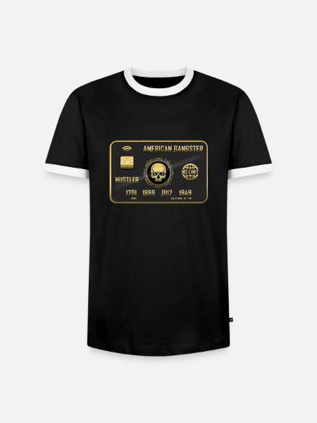 NO LIMIT AMERICAN GANGSTER - Männer Kontrast-T-Shirt - Schwarz/Weiß