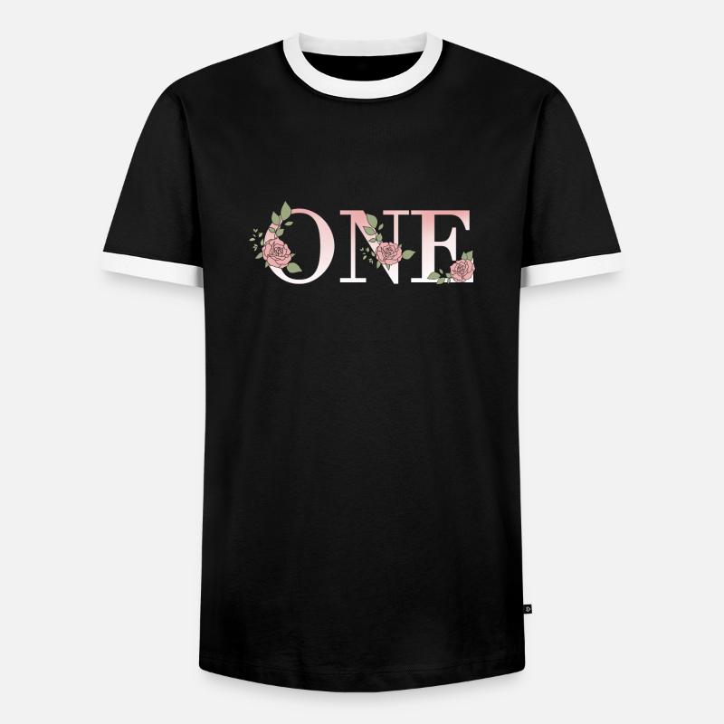 One - Men's Ringer Shirt - black/white