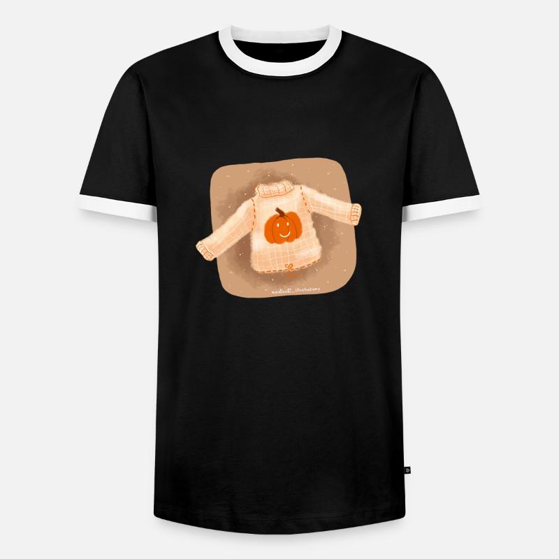 météo pull - T-shirt contrasté Homme - noir/blanc