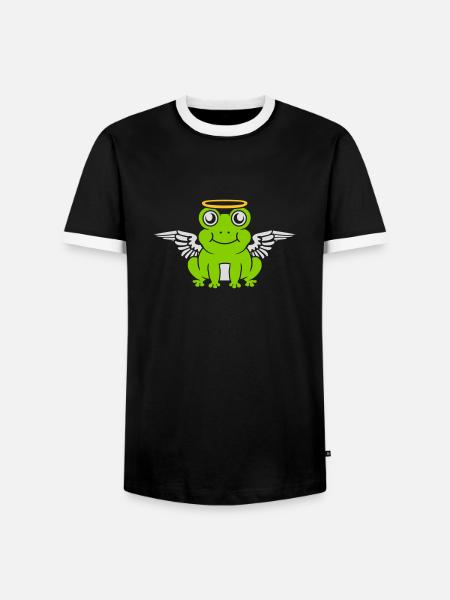 Angel Frog Wing Halo - Men's Ringer Shirt - black/white