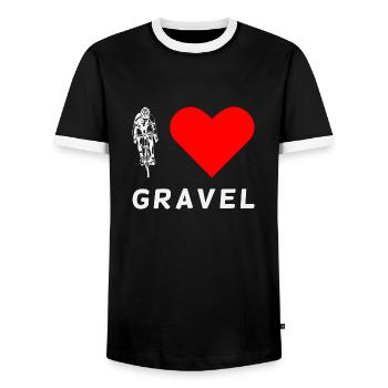 Gravel Bike Love Rennrad Fahrrad lustige Geschenk - Männer Kontrast-T-Shirt - Schwarz/Weiß - Vorne - AI Model Female 172 light (172cm) & AI Model Male 178 light (178cm)