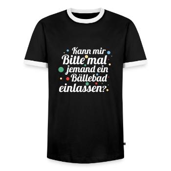 Bällebad - Lustiger Spruch Witzig Fun Statement - Männer Kontrast-T-Shirt - Schwarz/Weiß - Vorne - AI Model Female 172 light (172cm) & AI Model Male 178 light (178cm)