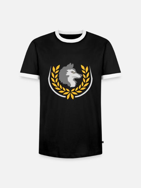 Laurel Wreath Bad Wolf Logo - Men's Ringer Shirt - black/white