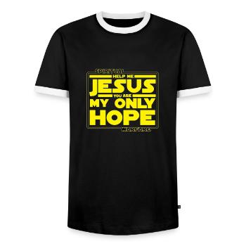 Jesus you are my only Hope - Men's Ringer Shirt - black/white - Front - AI Model Female 172 light (172cm) & AI Model Male 178 light (178cm)
