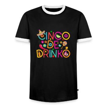 Cinco De Drinko - Männer Kontrast-T-Shirt - Schwarz/Weiß - Vorne - AI Model Female 172 light (172cm) & AI Model Male 178 light (178cm)