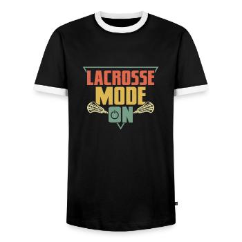 Mode crosse sur l’équipe de joueurs - T-shirt contrasté Homme - noir/blanc - Devant - AI Model Female 172 light (172cm) & AI Model Male 178 light (178cm)
