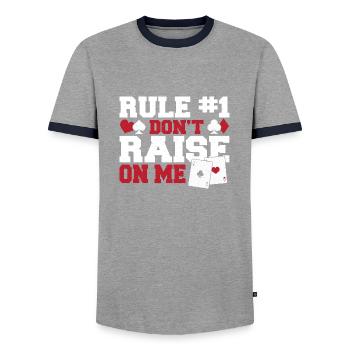Règle #1 Ne soulevez pas sur moi Aces Spades Poker Enthus - T-shirt contrasté Homme - gris/marine  - Devant - AI Model Female 172 light (172cm) & AI Model Male 178 light (178cm)