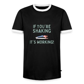 Lustige Planking Pilates Fitness Workout Liebhaber - Männer Kontrast-T-Shirt - Schwarz/Weiß - Vorne - AI Model Female 172 light (172cm) & AI Model Male 178 light (178cm)