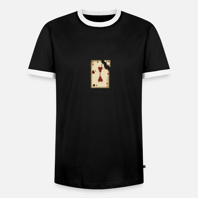 Torn map - Men's Ringer Shirt - black/white