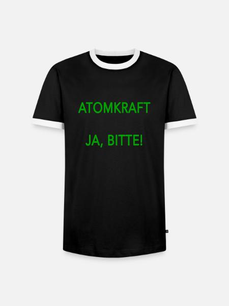Atomkraft ja bitte - Männer Kontrast-T-Shirt - Schwarz/Weiß