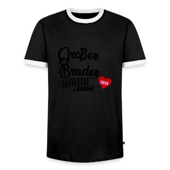 großer bruder loading 2024 - Männer Kontrast-T-Shirt - Schwarz/Weiß - Vorne - AI Model Female 172 light (172cm) & AI Model Male 178 light (178cm)