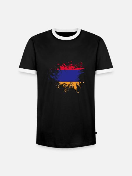 Armenian flag Armenia - Men's Ringer Shirt - black/white