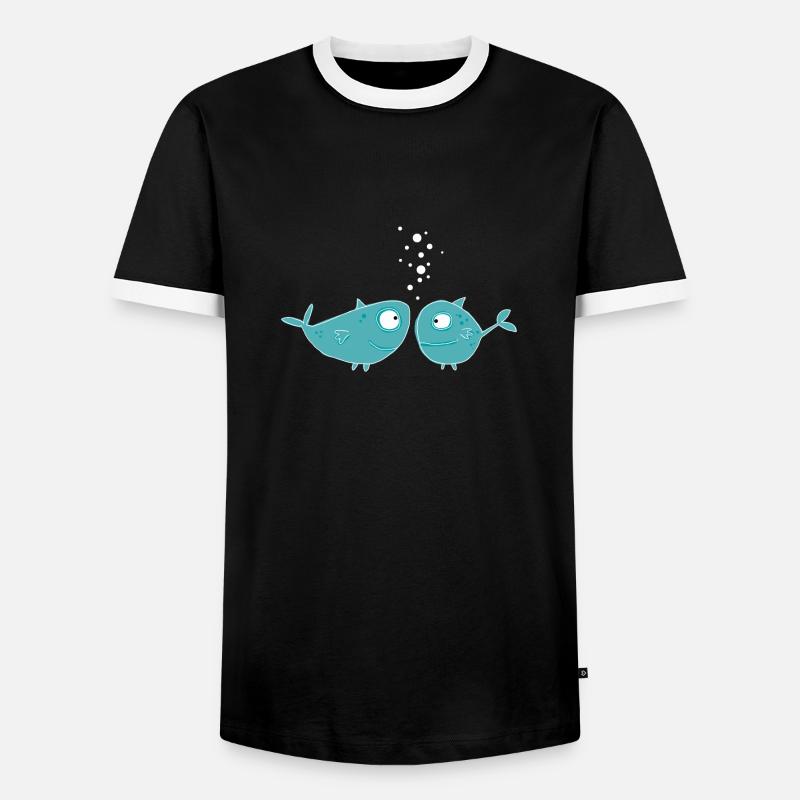 Pisces - Men's Ringer Shirt - black/white