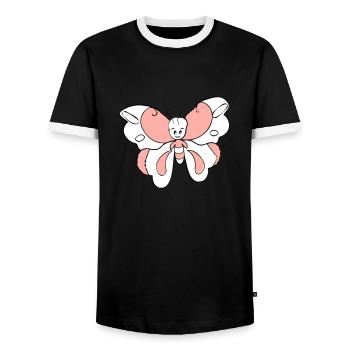 Papillon coloré > Graphique vectoriel - T-shirt contrasté Homme - noir/blanc - Devant - AI Model Female 172 light (172cm) & AI Model Male 178 light (178cm)
