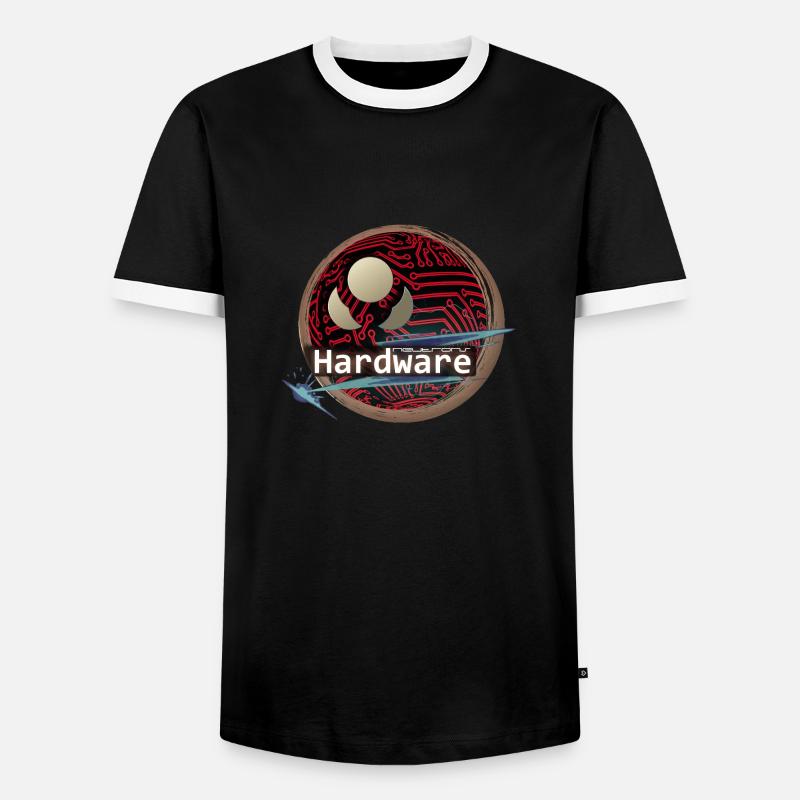 Hardware Logo - Männer Kontrast-T-Shirt - Schwarz/Weiß