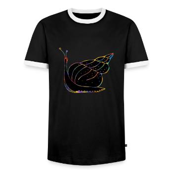 Schnecke - Männer Kontrast-T-Shirt - Schwarz/Weiß - Vorne - AI Model Female 172 light (172cm) & AI Model Male 178 light (178cm)