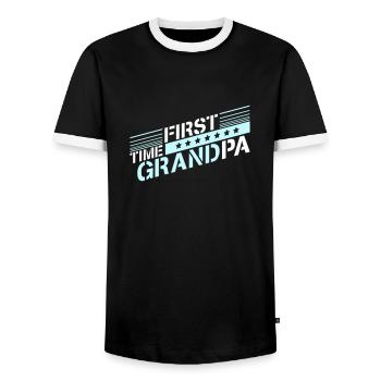 Première fois grand-père Meilleur grand-père Grand-père Amour Grand-père - T-shirt contrasté Homme - noir/blanc - Devant - AI Model Female 172 light (172cm) & AI Model Male 178 light (178cm)