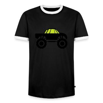 camion monstre - T-shirt contrasté Homme - noir/blanc - Devant - AI Model Female 172 light (172cm) & AI Model Male 178 light (178cm)