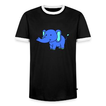 elefant - Männer Kontrast-T-Shirt - Schwarz/Weiß - Vorne - AI Model Female 172 light (172cm) & AI Model Male 178 light (178cm)