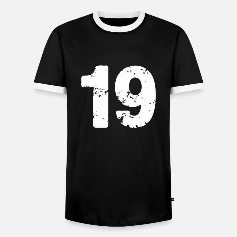 19 - Men's Ringer Shirt - black/white