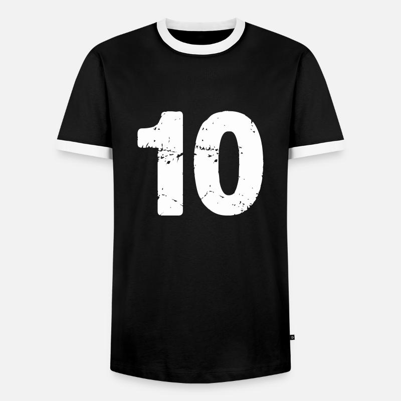 10 - Men's Ringer Shirt - black/white