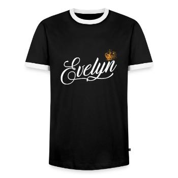 Evelyn Nom personnalisé pour femmes enfants bambins - - T-shirt contrasté Homme - noir/blanc - Devant - AI Model Female 172 light (172cm) & AI Model Male 178 light (178cm)