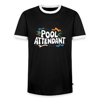 Fun on the water - Men's Ringer Shirt - black/white - Front - AI Model Female 172 light (172cm) & AI Model Male 178 light (178cm)