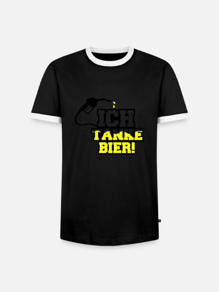 ich tanke bier 01 - Männer Kontrast-T-Shirt - Schwarz/Weiß