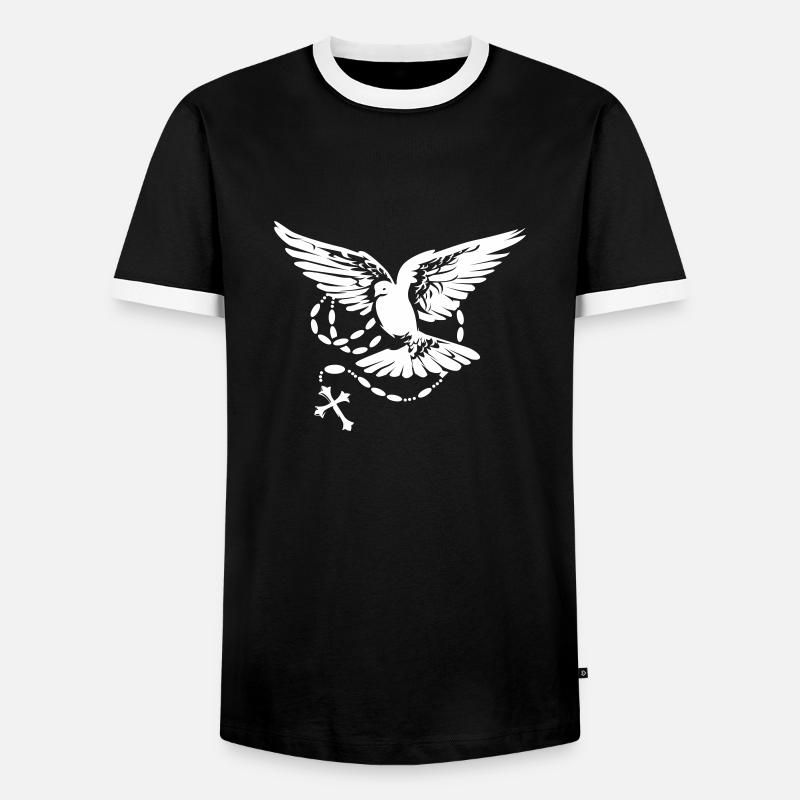 taube heiliger geist - Männer Kontrast-T-Shirt - Schwarz/Weiß