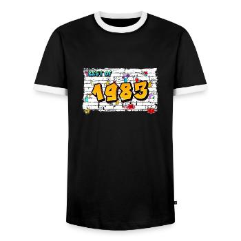 Best of 1983 Graffiti – 42 Jahre Vintage Cool - Männer Kontrast-T-Shirt - Schwarz/Weiß - Vorne - AI Model Female 172 light (172cm) & AI Model Male 178 light (178cm)