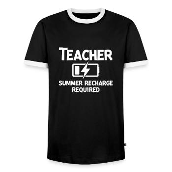 Recharge d’été pour les enseignants - T-shirt contrasté Homme - noir/blanc - Devant - AI Model Female 172 light (172cm) & AI Model Male 178 light (178cm)