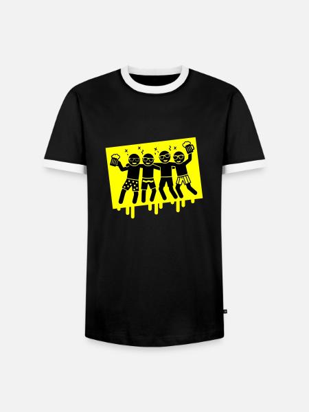 Fête Vacances Plage Alcool - T-shirt contrasté Homme - noir/blanc