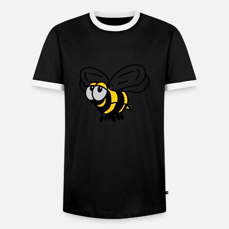 Biene - Männer Kontrast-T-Shirt - Schwarz/Weiß