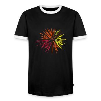 feu artifice - T-shirt contrasté Homme - noir/blanc - Devant - AI Model Female 172 light (172cm) & AI Model Male 178 light (178cm)