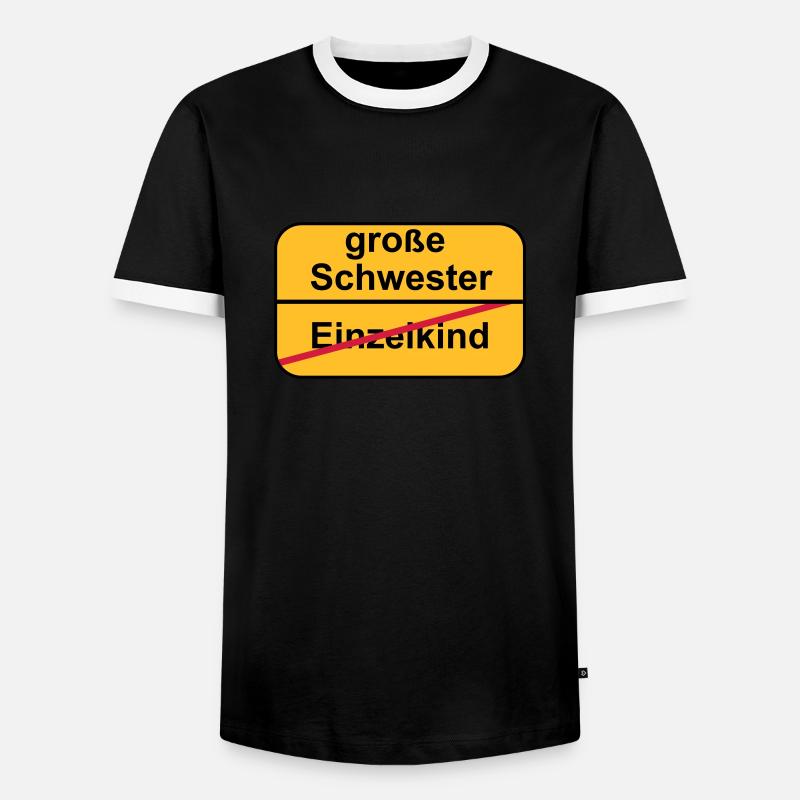 große Schwester - Männer Kontrast-T-Shirt - Schwarz/Weiß