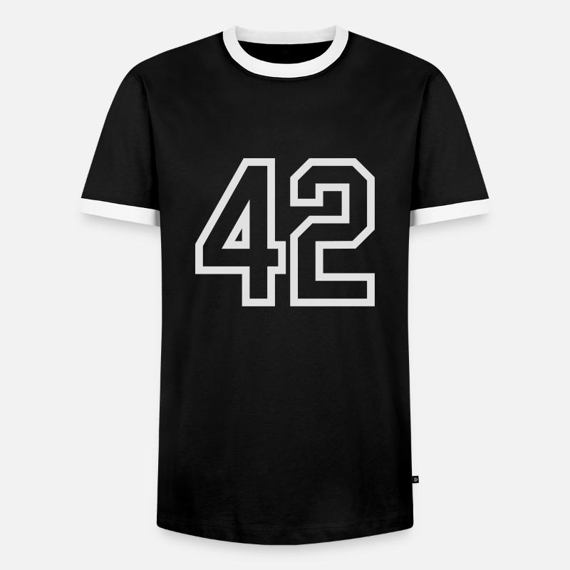 zweiundvierzig - Männer Kontrast-T-Shirt - Schwarz/Weiß