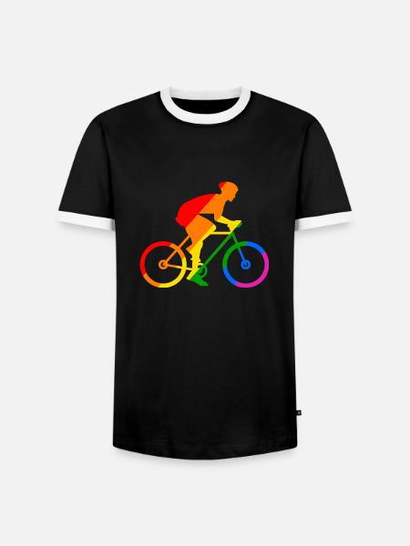 Rainbow bike sport - Men's Ringer Shirt - black/white