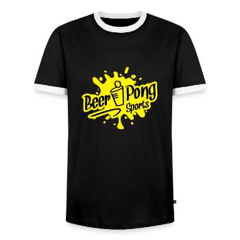 beer pong sports - Männer Kontrast-T-Shirt - Schwarz/Weiß - Vorne - AI Model Female 172 light (172cm) & AI Model Male 178 light (178cm)