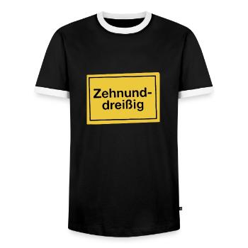 40. Geburtstag - Männer Kontrast-T-Shirt - Schwarz/Weiß - Vorne - AI Model Female 172 light (172cm) & AI Model Male 178 light (178cm)