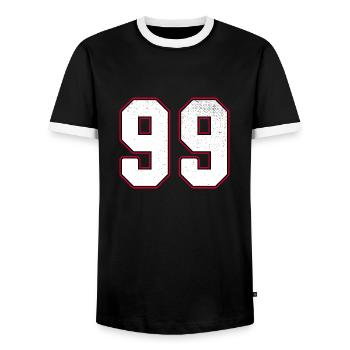 Numéro quatre-vingt-dix neuf - 99 Classic Vintage Sport - T-shirt contrasté Homme - noir/blanc - Devant - AI Model Female 172 light (172cm) & AI Model Male 178 light (178cm)