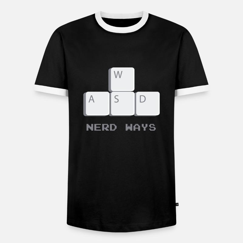 nerd way - Männer Kontrast-T-Shirt - Schwarz/Weiß