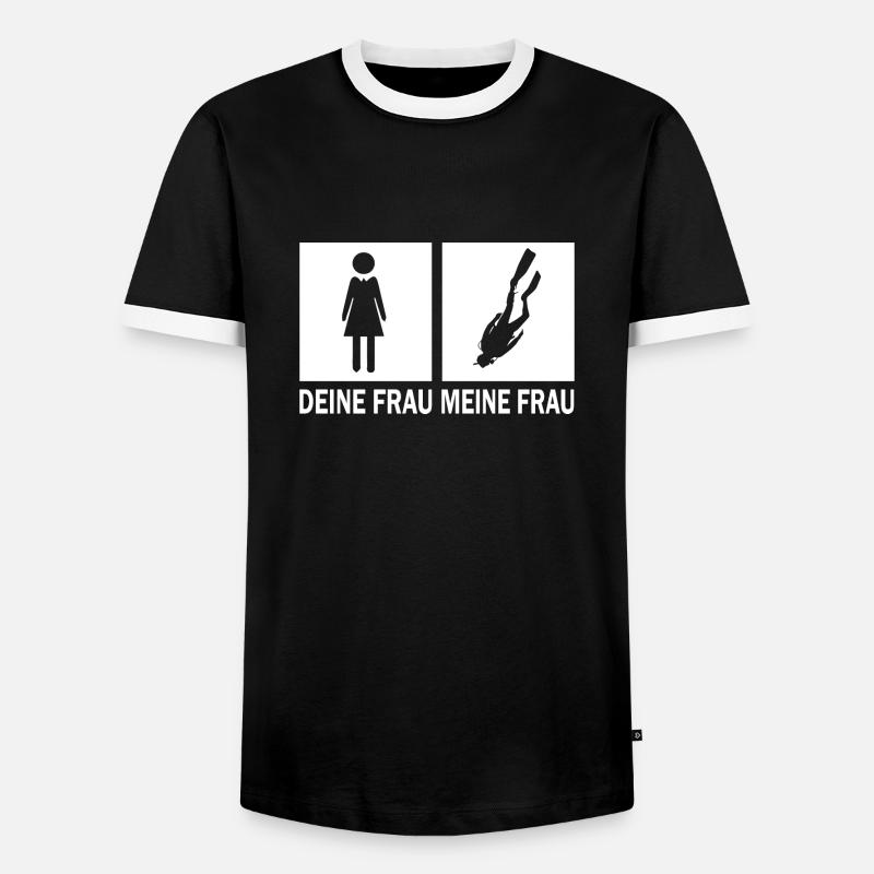 Diving Dive Dive - Men's Ringer Shirt - black/white