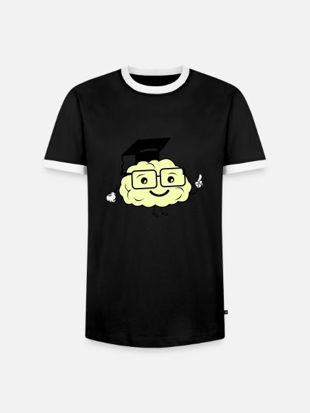 smart brain 02 - Men's Ringer Shirt - black/white