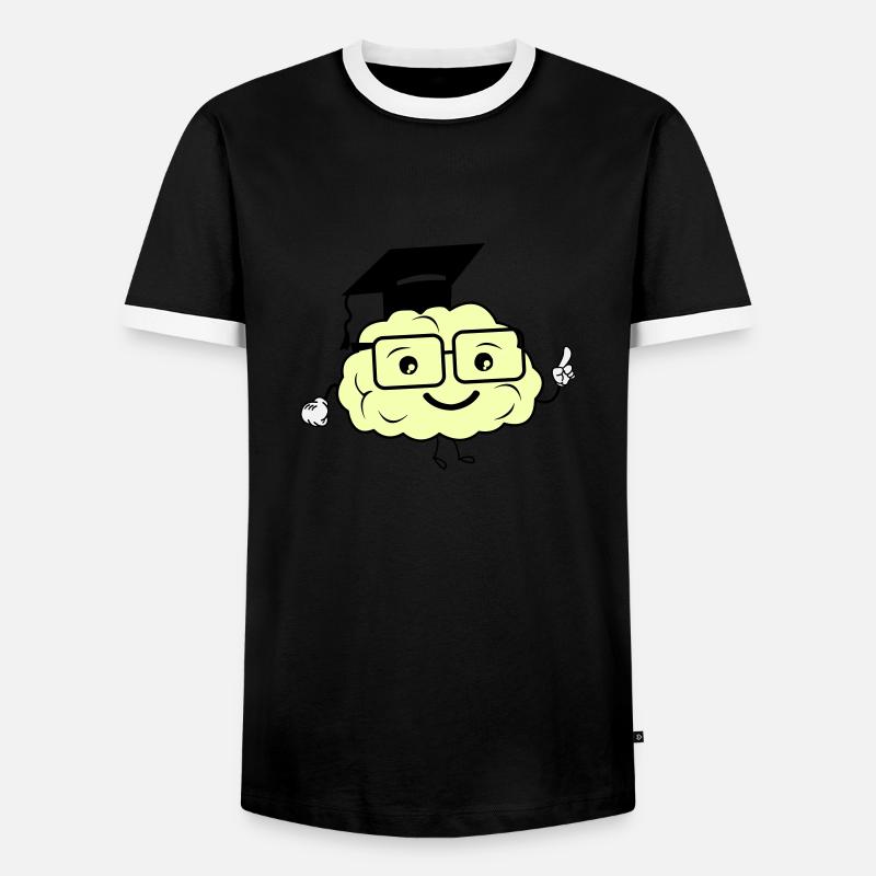 smart brain 02 - Men's Ringer Shirt - black/white