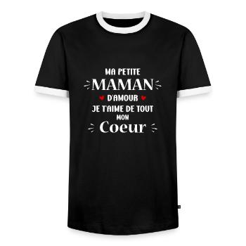 Ma petite maman d'amour je t'aime - T-shirt contrasté Homme - noir/blanc - Devant - AI Model Female 172 light (172cm) & AI Model Male 178 light (178cm)