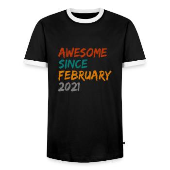 génial depuis février 2021 - T-shirt contrasté Homme - noir/blanc - Devant - AI Model Female 172 light (172cm) & AI Model Male 178 light (178cm)