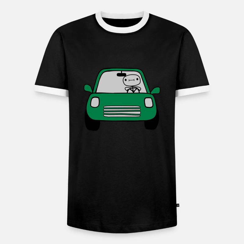 Fahrer Comic Auto - Männer Kontrast-T-Shirt - Schwarz/Weiß